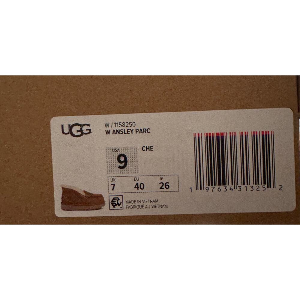 UGG Women’s Ansley Parc Chestnut Suede Platform Moccasin Slippers Size 9 - Picture 7 of 7